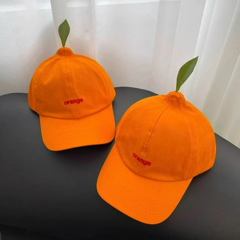 Cartoon Orange Unisex Cap Casu - Streetwear Brand Hats 评论和价格