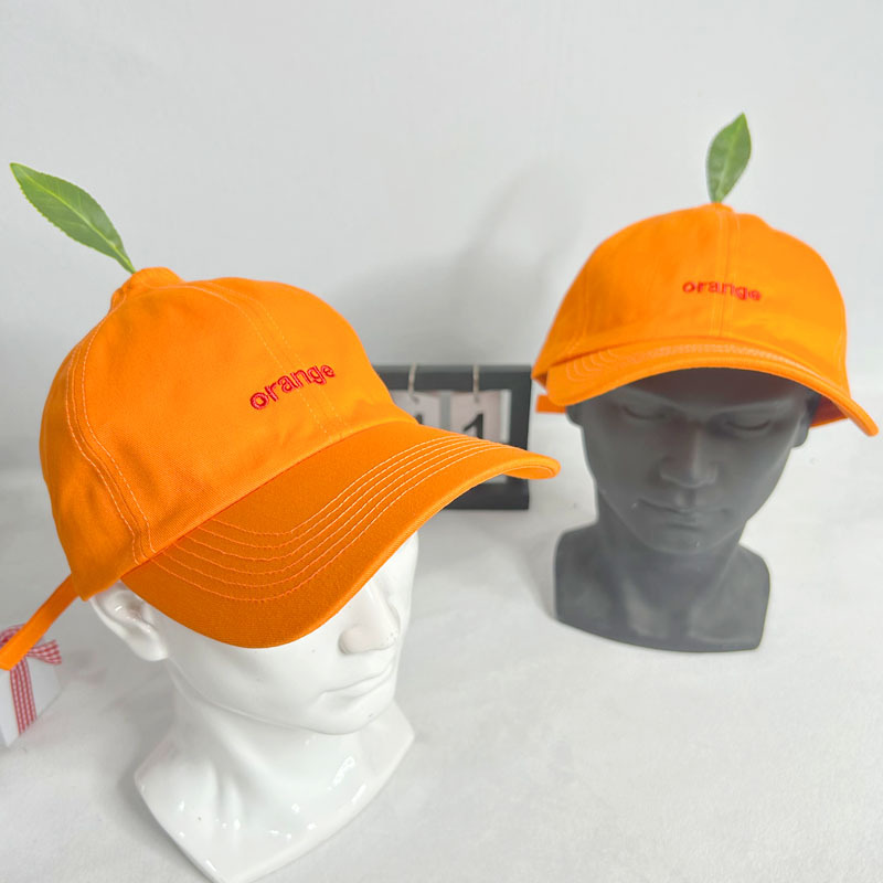Cartoon Orange Unisex Cap Casu - Streetwear Brand Hats 评论和价格