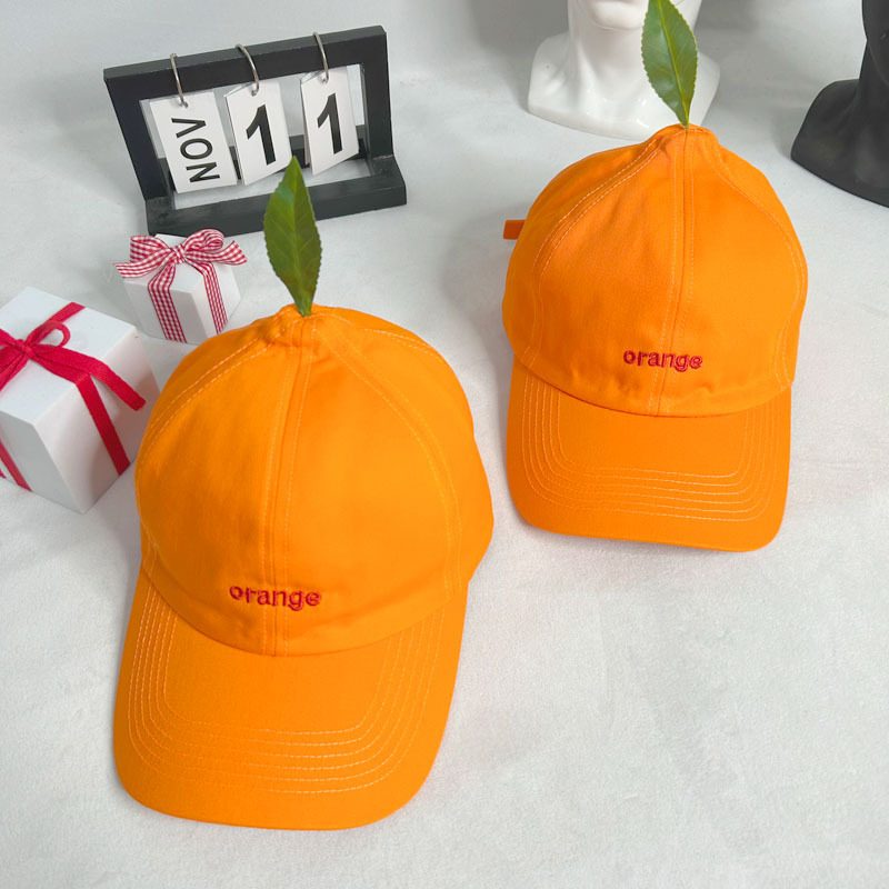 Cartoon Orange Unisex Cap Casu - Streetwear Brand Hats 评论和价格