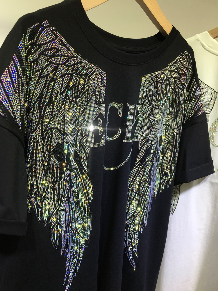 L-4XL Oversize Rhinestone Ange - Streetwear Clothing Brands 评论和价格