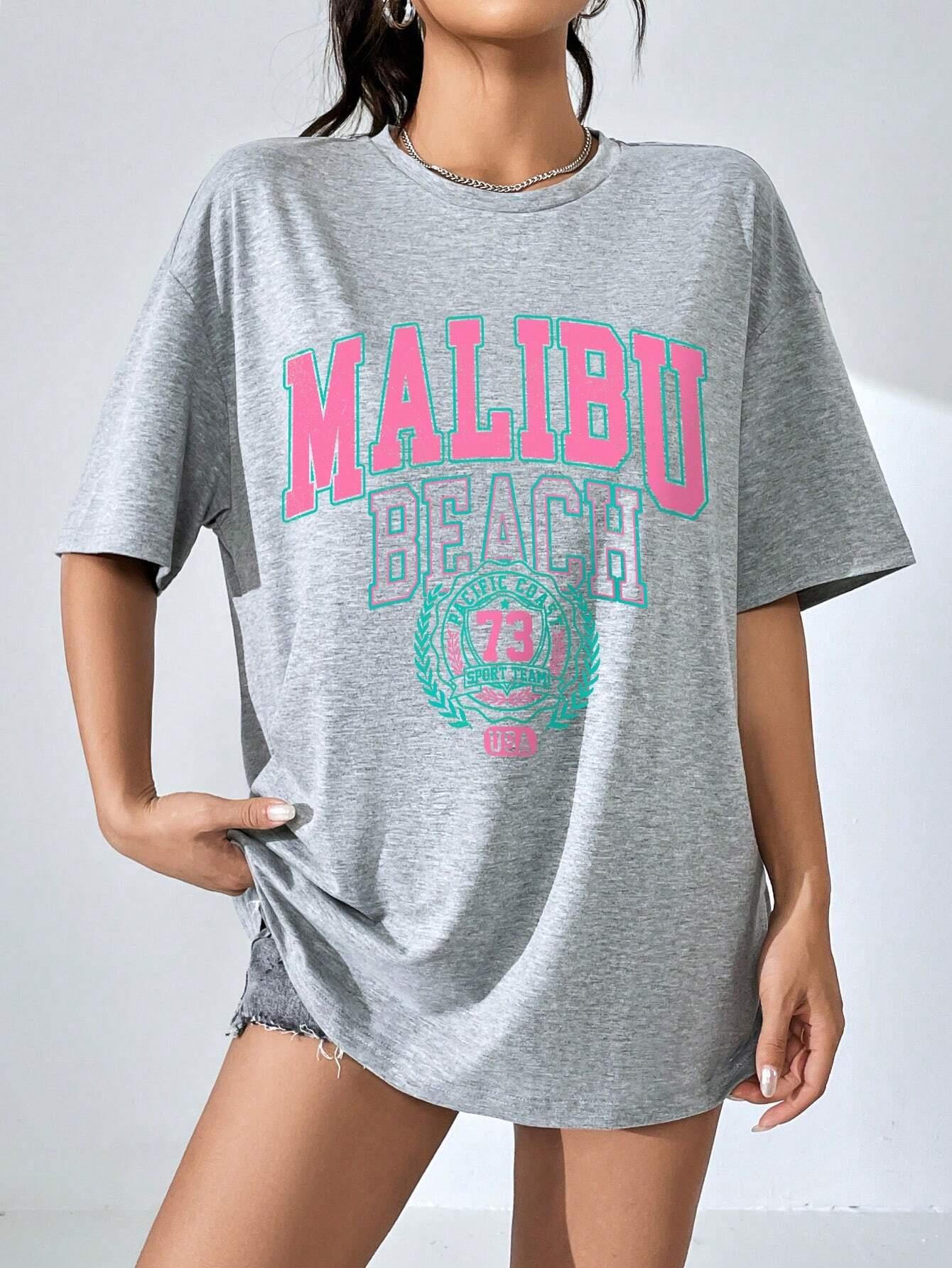 Malibu Beach Letter Print Prin - Streetwear Clothing Brands 评论和价格